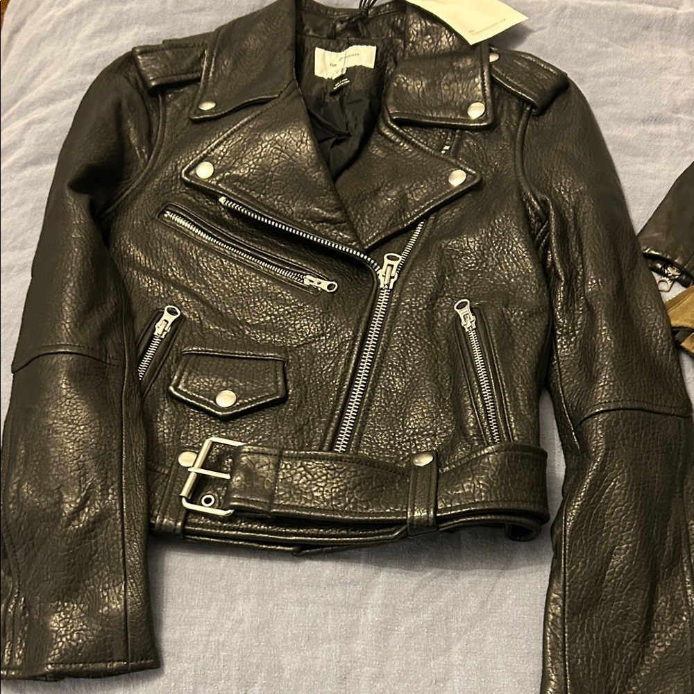Current/Elliott Black Leather Biker Jacket